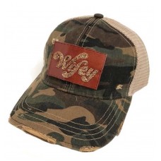 JUDITH MARCH NEW Wifey DISTRESSED SIGNATURE HAT PATCH Camo Trucker Cap WIFEY  eb-55179239